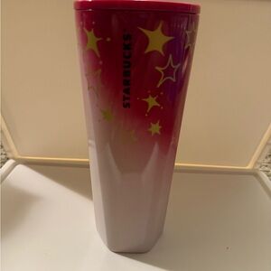 Starbucks Pink and White Starry Tumbler